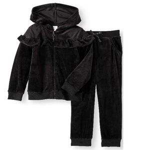 Wonder Nation Girls Ruffle Velour 2PC Track Suit